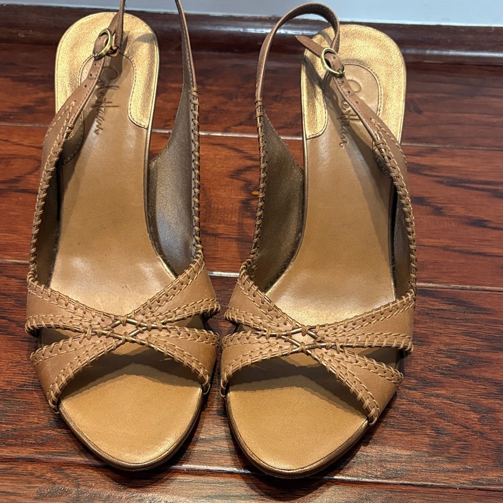 Vintage Cole Haan Tan Leather Slingback Sandals